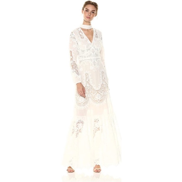 Anthropologie x BHLDN Monique Lhuillier Lyon Embroidered Choker Dress - Picture 10 of 14